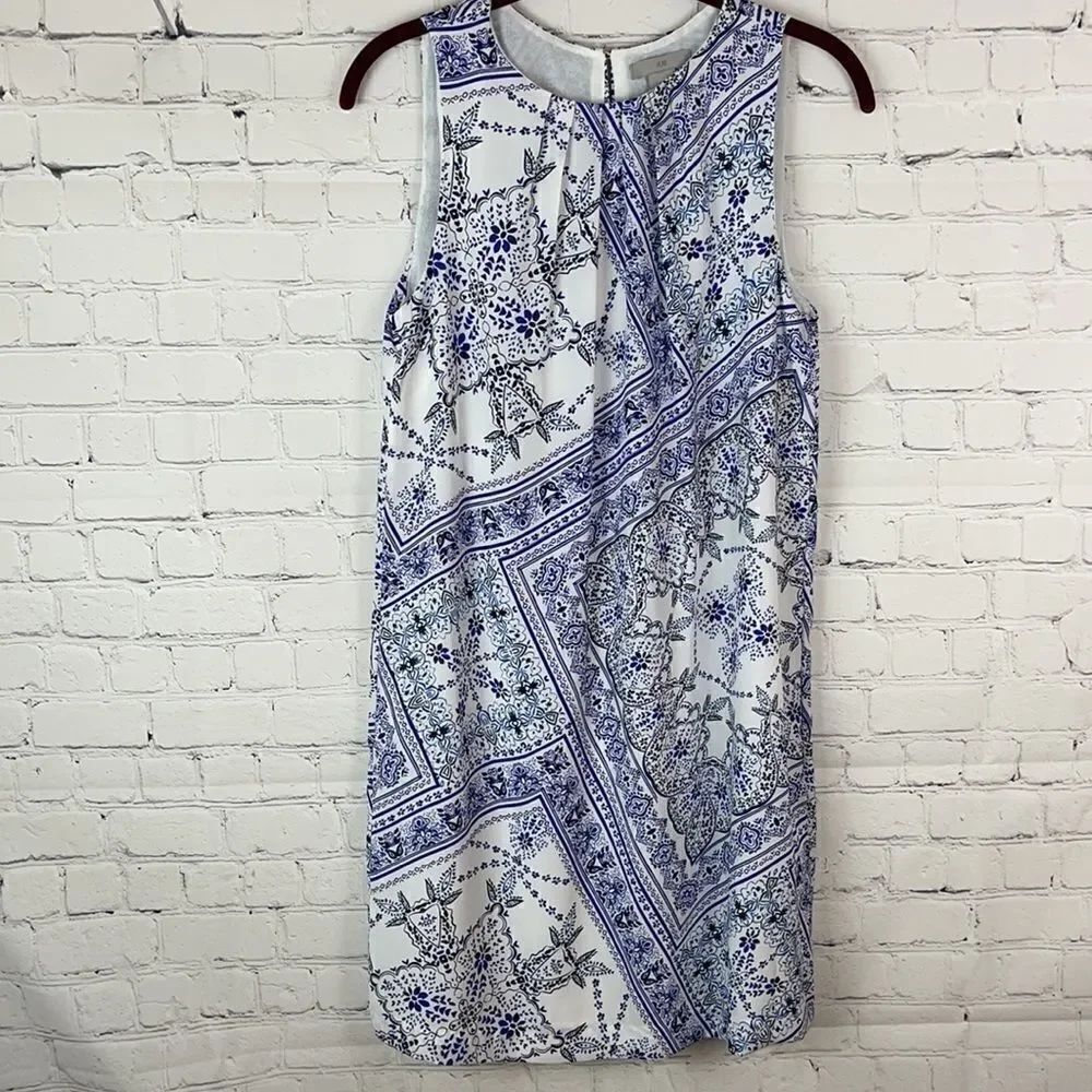 H&M Blue and White Dress Sleeveless Size 6